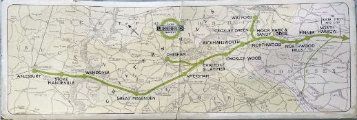 1937 London Underground Metropolitan Line CAR DIAGRAM (map) for compartment stock showing the