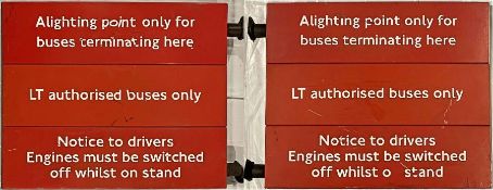 London Transport bus stop 'BOAT' EXTENSION. A double-sided assembly used to add extra displays to