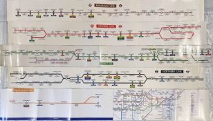 Selection (5) of London Underground car LINE DIAGRAMS comprising Bakerloo Line dated 5/79, Central