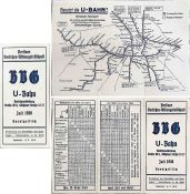 1936 Berlin UNDERGROUND (U-BAHN) POCKET MAP. A fold-out, thin card map dated July 1936 and issued by