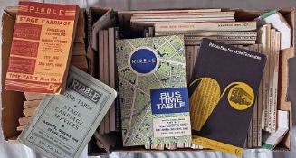 Large quantity (60+) of 1930s-70s Ribble Motor Services TIMETABLE BOOKLETS. A few have loose