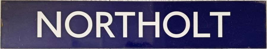 London Underground enamel PLATFORM SIGN from Northolt station on the Ruislip branch of the Central