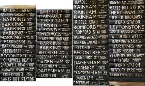 1970 London Transport DESTINATION BLIND dated 8.10.70 for an RT at Barking (BK) garage coded 'S' for