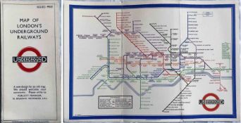 1933 first edition of the H.C. Beck London Underground diagrammatic card POCKET MAP with the