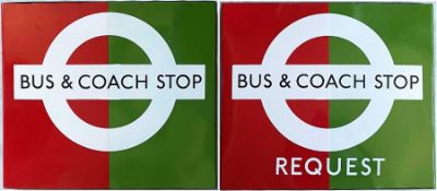 1950s/60s London Transport enamel BUS & COACH STOP FLAG (Request). An amazing example which, despite