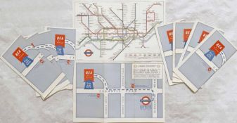 Quantity (10) of the c1965 special edition of the London Underground diagrammatic POCKET MAP, a