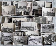 Very large quantity (est. 1,000+) of b&w, postcard-size PHOTOGRAPHS taken by the late Alan A