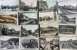 7 boxes (500+ pictures) of postcard-size PHOTOGRAPHS & COMMERCIAL POSTCARDS assembled into areas