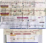 Selection (6) of London Underground CAR DIAGRAMS (line maps) for the Metropolitan & East London