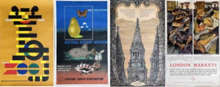 Selection (4) of 1960s/70s London Transport double-royal POSTERS comprising 1976 'Zoo' by Abram