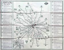 1946 London Transport quad-royal POSTER MAP of Green Line Coach Routes. Depicts the now fully-