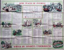 1946 London Transport quad-royal POSTER by Clodagh Sparrow (1905-1957) 'Some places of interest
