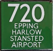 London Transport (London Country) coach stop enamel E-PLATE for Green Line route 720 destinated