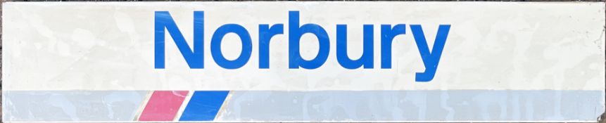 Network SouthEast STATION PLATFORM SIGN from Norbury on the former LBSCR Brighton main line. A