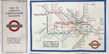 1933 first edition of the H.C. Beck London Underground diagrammatic POCKET MAP with the famous cover