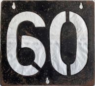 London Transport tram ROUTE STENCIL PLATE for service 60 which was a rush-hours only route from