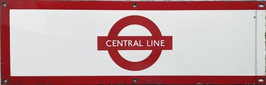 London Underground 1950s/60s enamel PLATFORM FRIEZE PLATE from the Central Line with the line name