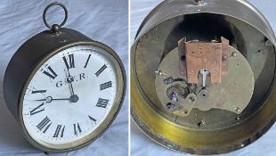 GWR brass, railway DRUM CLOCK with 5