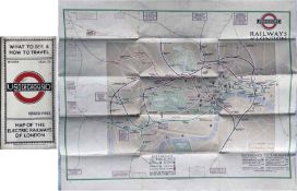 1924 London Underground POCKET MAP of the Electric Railways of London 