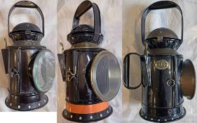 Selection (3) of GWR HANDLAMPS comprising a 3-aspect example with a brass plate 