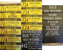 London Country (London Transport) DESTINATION BLIND for a Green Line RF coach at High Wycombe (HE)