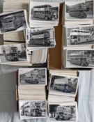 Very large quantity (est. 3,200+) of postcard-size, b&w BUS & COACH PHOTOGRAPHS taken mostly 1950s-
