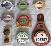 Selection (9) of London Transport etc CAP, PSV BADGES & BUTTONS comprising 4 x wages-grade type