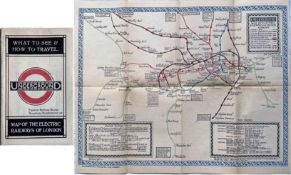 1921 London Underground MAP OF THE ELECTRIC RAILWAYS OF LONDON 'What to See & How to Travel' with