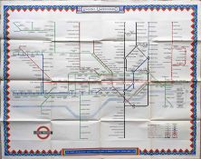 1946 (7/46) London Underground quad-royal POSTER MAP designed by H C Beck with Art Deco border by '