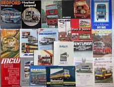 Large quantity (c100) of bus & coach MANUFACTURERS' BROCHURES & SPECIFICATION SHEETS etc. Mostly