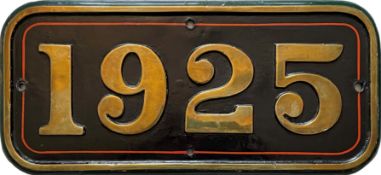 GWR brass CABSIDE NUMBERPLATE from Armstrong 1901-class 0-6-0ST 1925 built at Wolverhampton,