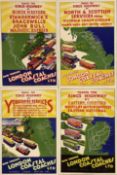Selection (4) of 1930s panel POSTERS for London Coastal Coaches from the 