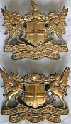 Pair of 1910 onwards London United Tramways brass CAP BADGES, one for a Motorman (driver), the other