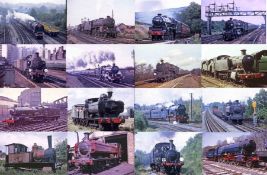 Approx 300 original 35mm COLOUR SLIDES of steam locomotives taken mainly in the mid-1960s to mid-