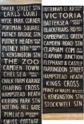 1961 London Transport DESTINATION BLIND dated 4.4.61 for an RTW bus at Chalk Farm (CF) garage