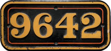 GWR cast-iron CABSIDE PLATE from Collett Class 5700 (sub-class 8750) 0-6-0PT 9642. Built at