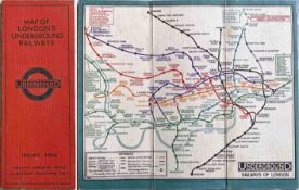 c1931 London Underground linen-card POCKET MAP from the Stingemore-designed series of 1925-32.