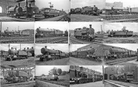 Large quantity (120+) of original 35mm & 120-size b&w NEGATIVES of steam locomotives (incl the odd