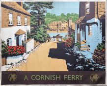 1946 Great Western Railway quad-royal POSTER 'A Cornish Ferry' by Albert J Martin. A strongly
