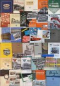 Large quantity (60+) of 1930s onwards bus, tram, trolleybus MANUFACTURERS' BROCHURES, including a