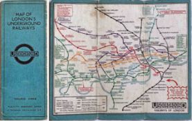 c1931 London Underground linen-card POCKET MAP from the Stingemore-designed series of 1925-32.