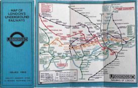 c1931 London Underground linen-card POCKET MAP from the Stingemore-designed series of 1925-32.