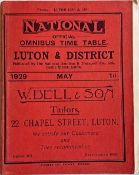 May 1929 National Omnibus & Transport Co Ltd TIMETABLE BOOKLET for Luton & District. 96pp with