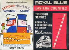 Pair of double-crown COACH POSTERS comprising 1960s 'Express Services between London-Bristol and