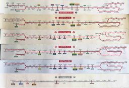 Good selection (6) of London Underground CAR DIAGRAMS (line maps) for the Central and Jubilee Lines,