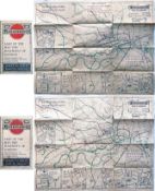 Pair of c1914 London Underground POCKET MAPS of the Electric Railways of London, 'What to see &