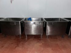 3 X STAINLESS STEEL BINS