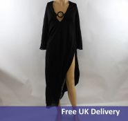 The Corner, Women's Lumicure Lurex Kaftan Dress, Black Glitter, Size L