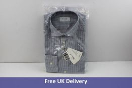 Eton Men's Mini Paisley Poplin Shirt, Blue, Size 41/16
