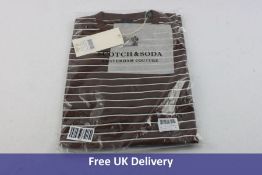 Men's Scotch And Soda Clean Twill Tee, Size L, Burgandy Black And white